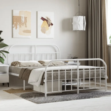 vidaXL fehér fém ágykeret fej- és lábtámlával 150x200 cm ágy és ágykellék