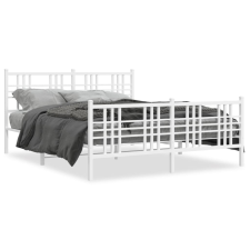 vidaXL fehér fém ágykeret fej- és lábtámlával 160x200 cm ágy és ágykellék