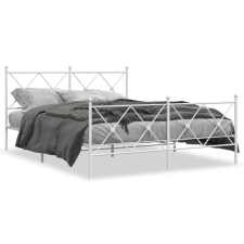 vidaXL fehér fém ágykeret fej- és lábtámlával 160x200 cm ágy és ágykellék