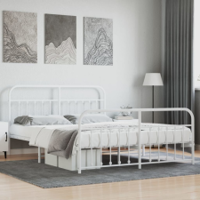 vidaXL fehér fém ágykeret fej- és lábtámlával 160x200 cm ágy és ágykellék