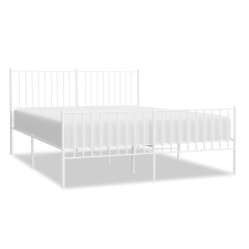 vidaXL fehér fém ágykeret fej- és lábtámlával 160x200 cm (350952) ágy és ágykellék