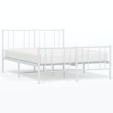 vidaXL fehér fém ágykeret fej- és lábtámlával 160x200 cm (352550) ágy és ágykellék
