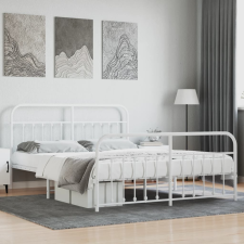 vidaXL fehér fém ágykeret fej- és lábtámlával 180 x 200 cm ágy és ágykellék