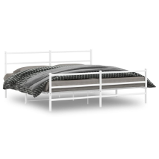 vidaXL fehér fém ágykeret fej- és lábtámlával 183 x 213 cm ágy és ágykellék