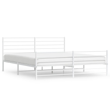 vidaXL fehér fém ágykeret fej- és lábtámlával 183 x 213 cm (352391) ágy és ágykellék