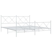 vidaXL fehér fém ágykeret fej- és lábtámlával 183 x 213 cm (376574) ágy és ágykellék