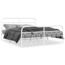 vidaXL fehér fém ágykeret fej- és lábtámlával 193 x 203 cm ágy és ágykellék