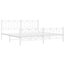 vidaXL fehér fém ágykeret fej- és lábtámlával 193 x 203 cm ágy és ágykellék