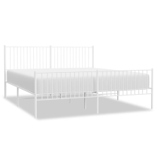 vidaXL fehér fém ágykeret fej- és lábtámlával 200x200 cm (350956) ágy és ágykellék