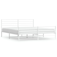 vidaXL fehér fém ágykeret fej- és lábtámlával 200x200 cm (352393) ágy és ágykellék