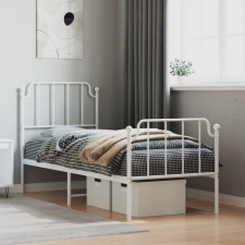 vidaXL fehér fém ágykeret fej- és lábtámlával 80 x 200 cm ágy és ágykellék