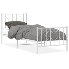 vidaXL fehér fém ágykeret fej- és lábtámlával 80 x 200 cm (374495) ágy és ágykellék