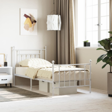 vidaXL fehér fém ágykeret fej- és lábtámlával 90 x 190 cm ágy és ágykellék