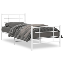 vidaXL fehér fém ágykeret fej- és lábtámlával 90 x 190 cm ágy és ágykellék