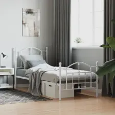 vidaXL fehér fém ágykeret fej- és lábtámlával 90 x 190 cm bútor