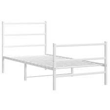 vidaXL fehér fém ágykeret fej- és lábtámlával 90 x 190 cm (355424) ágy és ágykellék