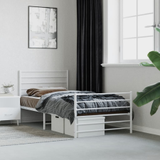 vidaXL fehér fém ágykeret fej- és lábtámlával 90x200 cm ágy és ágykellék