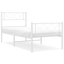 vidaXL fehér fém ágykeret fej- és lábtámlával 90x200 cm (372337) ágy és ágykellék