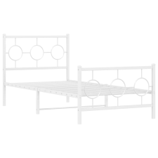 vidaXL fehér fém ágykeret fej- és lábtámlával 90x200 cm (376286) ágy és ágykellék