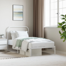 vidaXL fehér fém ágykeret fejtámlával 100x190 cm ágy és ágykellék