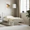 vidaXL fehér fém ágykeret fejtámlával 100x190 cm