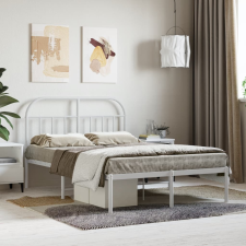 vidaXL fehér fém ágykeret fejtámlával 120 x 200 cm ágy és ágykellék