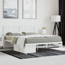 vidaXL fehér fém ágykeret fejtámlával 120 x 200 cm ágy és ágykellék