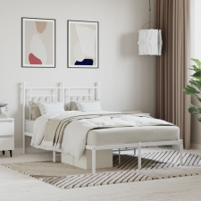 vidaXL fehér fém ágykeret fejtámlával 135 x 190 cm ágy és ágykellék