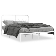vidaXL fehér fém ágykeret fejtámlával 135 x 190 cm ágy és ágykellék