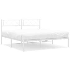 vidaXL fehér fém ágykeret fejtámlával 135 x 190 cm (372325) ágy és ágykellék
