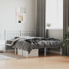 vidaXL fehér fém ágykeret fejtámlával 140 x 190 cm ágy és ágykellék