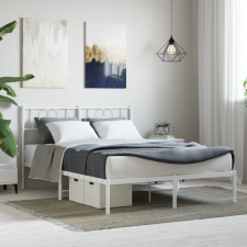 vidaXL fehér fém ágykeret fejtámlával 140 x 190 cm ágy és ágykellék