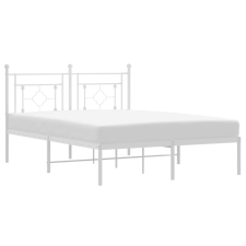 vidaXL fehér fém ágykeret fejtámlával 140 x 190 cm (374388) ágy és ágykellék