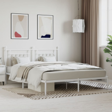 vidaXL fehér fém ágykeret fejtámlával 160 x 200 cm ágy és ágykellék