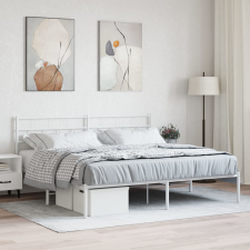 vidaXL fehér fém ágykeret fejtámlával 180 x 200 cm ágy és ágykellék