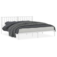 vidaXL fehér fém ágykeret fejtámlával 193 x 203 cm (374492) ágy és ágykellék