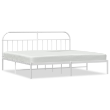 vidaXL fehér fém ágykeret fejtámlával 200 x 200 cm (353691) ágy és ágykellék