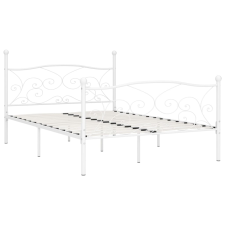 vidaXL fehér fém ágykeret lécezett ágyráccsal 140 x 200 cm (284450) ágy és ágykellék