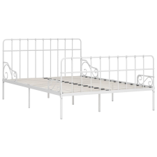 vidaXL fehér fém ágykeret lécezett ágyráccsal 140 x 200 cm (284604) ágy és ágykellék