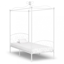 vidaXL Fehér fém baldachinos ágykeret 90 x 200 cm ágy és ágykellék