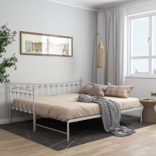 vidaXL Fehér fém kihúzható kanapéágy-keret 90 x 200 cm ágy és ágykellék