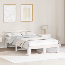 vidaXL Fehér Fenyőfa Ágykeret Fehér Tömörfa 120 x 200 cm Tartós ágy és ágykellék
