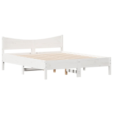 vidaXL fehér fenyőfa ágykeret fejtámlával 150x200 cm (3216367) ágy és ágykellék