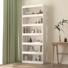 vidaXL fehér fenyőfa könyvszekrény/térelválasztó 80 x 30 x 199,5 cm bútor