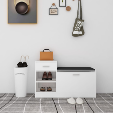 vidaXL fehér forgácslap cipőtároló pad 94,5 x 31 x 57 cm bútor