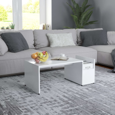 vidaXL fehér forgácslap dohányzóasztal 90 x 45 x 35 cm bútor