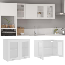 vidaXL fehér forgácslap függő üvegszekrény 80 x 31 x 60 cm bútor