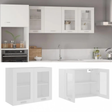 vidaXL fehér forgácslap függő üvegszekrény 80 x 31 x 60 cm bútor