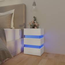 vidaXL fehér forgácslap LED-es éjjeliszekrény 45 x 35 x 67 cm bútor