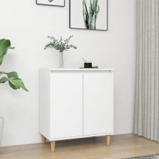 vidaXL fehér forgácslap tálalószekrény tömör falábakkal 60x35x70 cm bútor